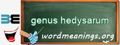 WordMeaning blackboard for genus hedysarum